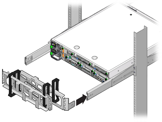 image:Figure showing how to attach right side cable management arm.