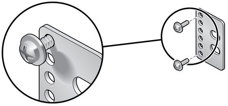 image:Figure showing how to install the screws to the rear plate's shallowest rack position.