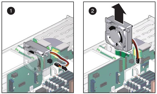 image:The illustration shows removing the hard drive fan.