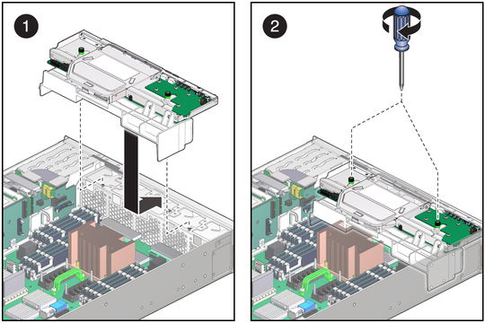 image:The illustration shows installing the DVD tray.