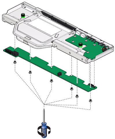 image:The illustration shows installing the fan board.