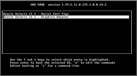 image:A screen capture of the GRUB menu.