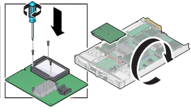 image:An illustration showing how to install the REM battery.