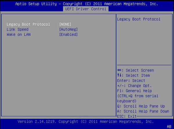 image:This figure shows the Gigabit Network Connection > NIC Configuration screen.