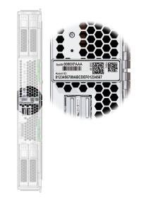 image:An illustration showing the server module front panel serial number.