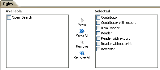 Roles tab