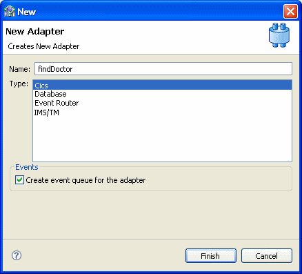 「Add adapter」ダイアログ・ボックス