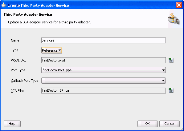 サード・パーティ・アダプタ・サービスの作成