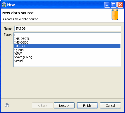 IMS/DBデータソースの追加