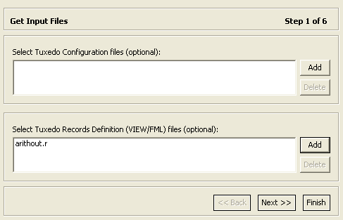 VIEWおよびFML用の「Get Input Files」ステップ