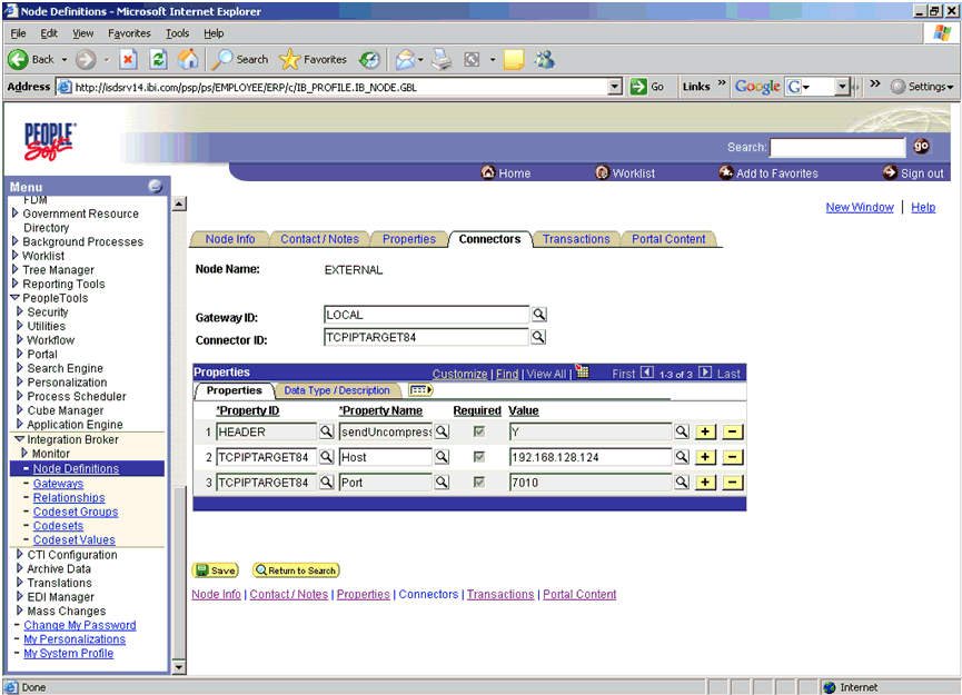 「TCPIPTARGET84」のプロパティペイン