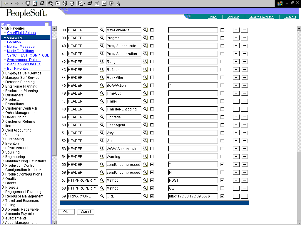 「HTTPTARGET」のプロパティペイン