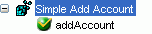 選択されているSiebel addAccountビジネス・サービス。