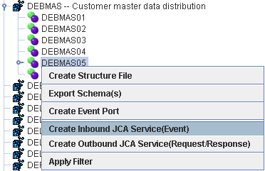 インバウンドJCAサービスの作成