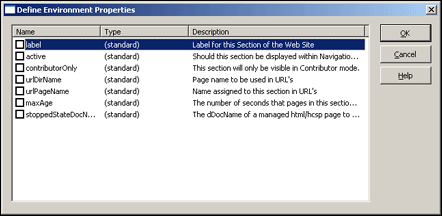 Define Element Properties dialog box