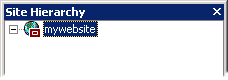 Web Site displayed in the Site Hierarchy pane