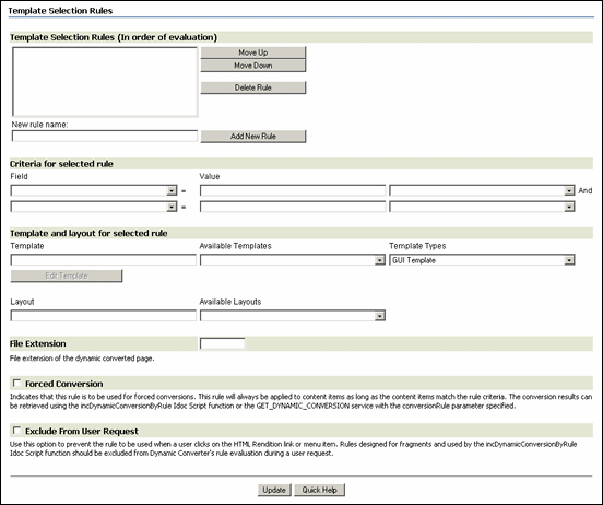 Dynamic Converter Template Section Rule spage