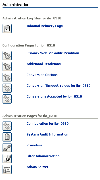 Refininery Administration Page