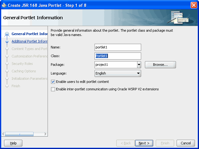 Javaポートレットの作成