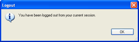 Logout confirmation dialog box