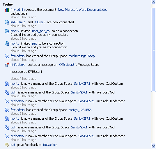 Activity Stream task flow