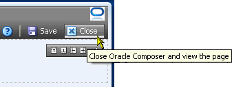 Close button in Oracle Composer