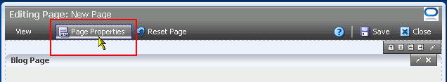 Page Properties button in Oracle Composer