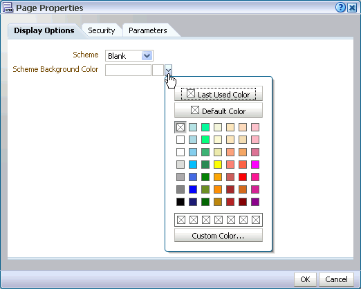 Scheme Background Color pick list