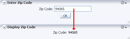 Parameter Display portlet wired to Parameter Form portlet