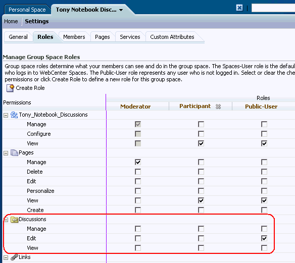 Enabling interaction with the Discussions service