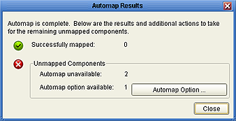 image:Image of Automap Results dialog box.