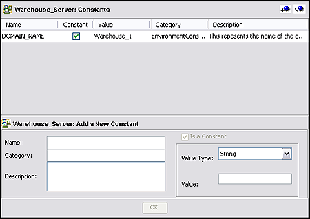 image:Screen capture showing the Variables and Constants Object Group user interface.