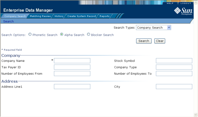 image:Figure shows a sample alphanumeric search page.