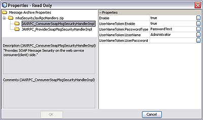 image:Screen capture of Message Handler Properties dialog box.