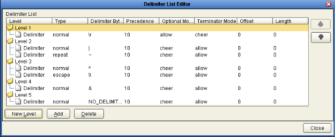 image:HL7 Message Library Editor - Delimiter List Editor