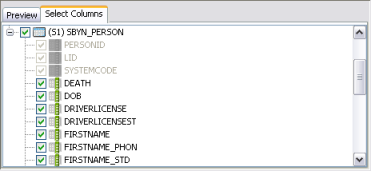 image:Figure shows the Select Columns panel for a join.