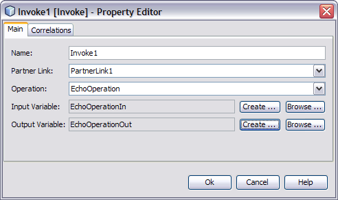 image:Figure shows the Property Editor for an Invoke activity.