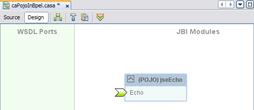 image:Figure shows the CASA Editor with only the POJO JBI module.