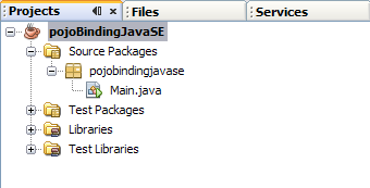 image:Figure shows the project structure for a Java Application project.