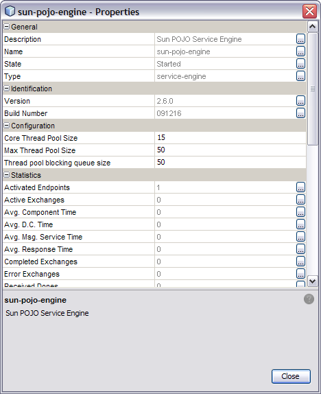 image:Figure shows the POJO SE runtime Properties Editor.