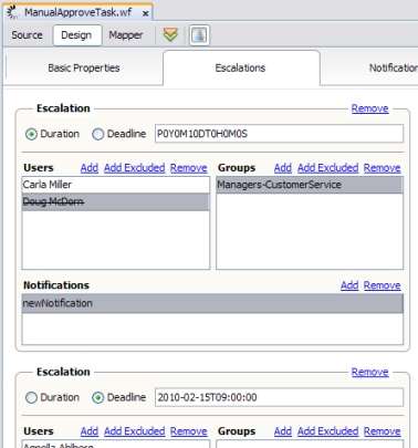 image:Figure shows a notification added to an escalation.