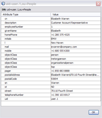 image:Figure shows the LDAP entity attribute window.