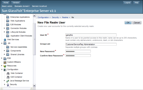 image:Figure shows the New File Realm User page.