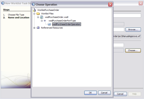 image:Figure shows the Choose Operation dialog box.