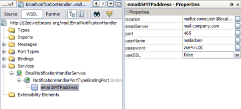 image:Figure shows the email handler WSDL file.