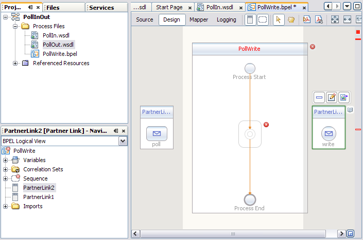 image:Adding PartnerLink2 to the BPEL