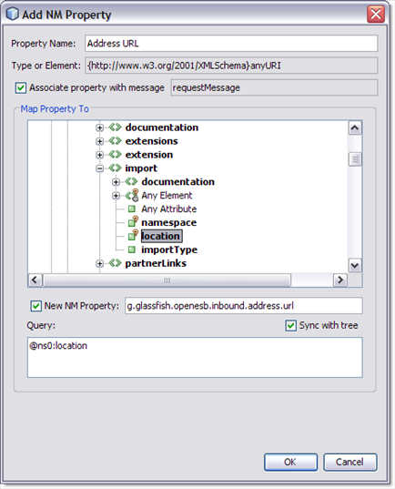 image:Image shows the NM Property Shortcut dialog box