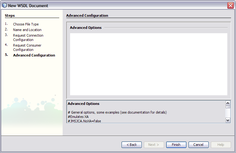 image:Screen capture of the Advanced Configuration step.