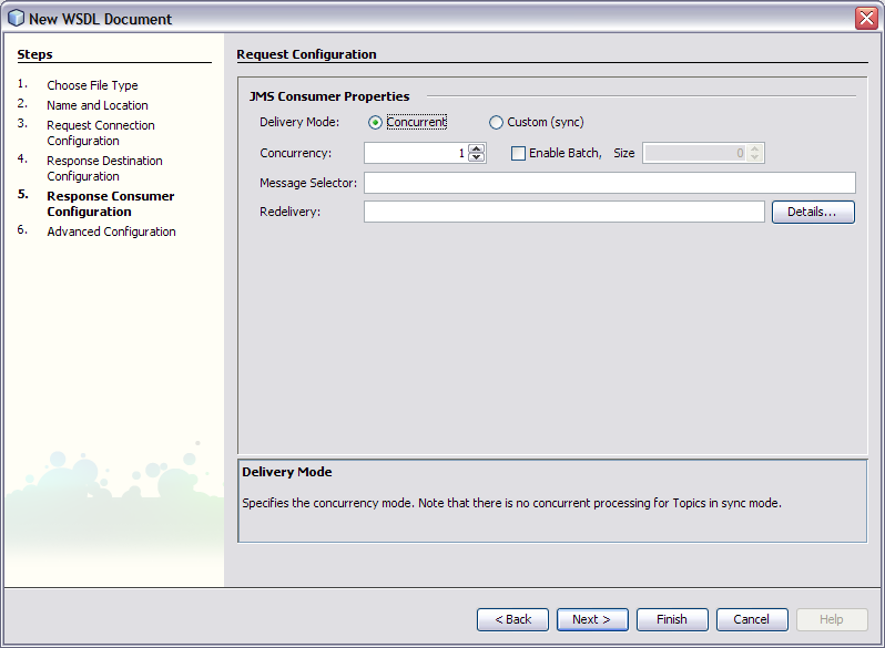 image:Screen capture of the Response Consumer Configuration step.