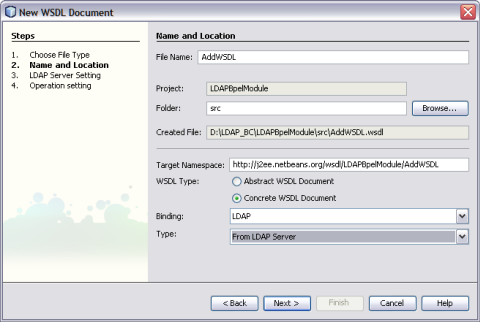 image:WSDL Type Document Options